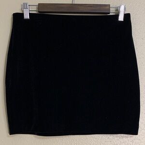 Express Black Velvet Mini Skirt Size SP